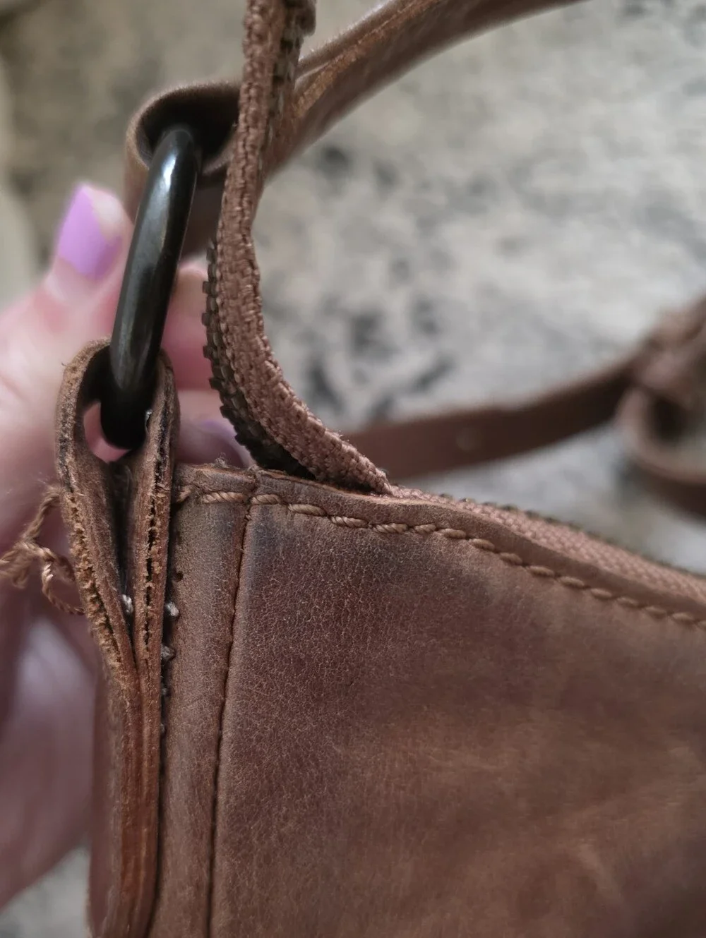 Frye Leather Crossbody Bag Distressed Brown Western Boho Minimalist